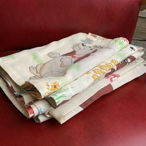 Vintage Pound Puppies Curtains Panels Valance Set - Picture 2 of 6